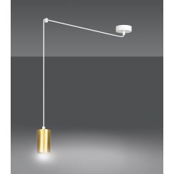 Emibig Traker lámpara colgante 1x8 W blanco-oro 527/1