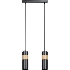 Emibig Akari lámpara colgante 2x8 W negro-madera 732/2