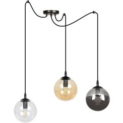 Emibig Gigi lámpara colgante 3x10 W negro-transparente-ámbar-grafito 939/3