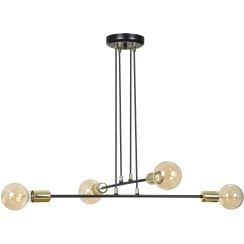 Emibig Vesio lámpara colgante 4x15 W negro-oro 785/4