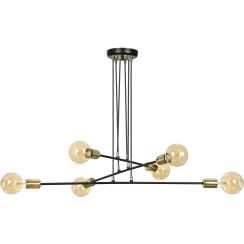 Emibig Vesio lámpara colgante 6x15 W negro-oro 785/6