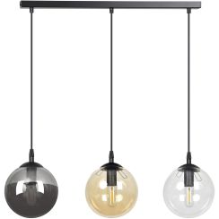 Emibig Cosmo lámpara colgante 3x10 W negro-transparente-ámbar-grafito 714/3