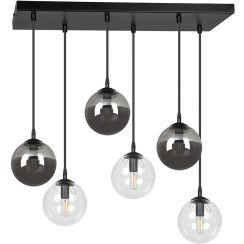 Emibig Cosmo lámpara colgante 6x10 W negro 714/6M2
