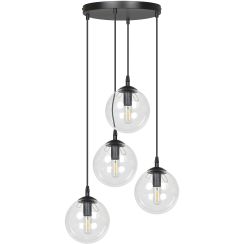 Emibig Cosmo lámpara colgante 4x10 W negro-transparente 711/4PREM