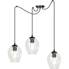 Emibig Level lámpara colgante 3x15 W negro-transparente 756/3