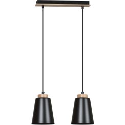 Emibig Bolero lámpara colgante 2x15 W negro-madera 442/2