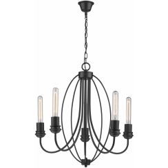 Light Prestige Canaria lámpara colgante 5x60 W negro LP-6704/5P