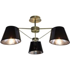 Candellux Cortez lámpara de techo 3x40 W negro-pátina 33-54982
