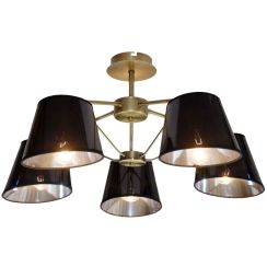 Candellux Cortez lámpara de techo 5x40 W negro-pátina 35-54999