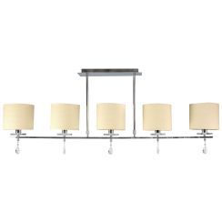 Candellux Estera lámpara de techo 5x40 W cromo-crema 35-11527