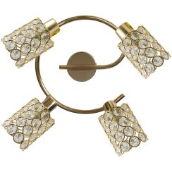 Candellux York lámpara de techo 4x40 W latón-cristal 98-07230