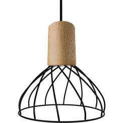 Light Prestige Moderno lámpara colgante 1x50 W negro-madera LP-1221/1PSBK