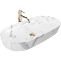 Rea Cleo lavabo 81x41 cm oval sobre encimera REA-U8403