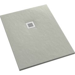 Schedpol Kalait Cement Stone plato de ducha rectangular + rejilla 140x80 cm cemento 3.3110/CT/ST-M2