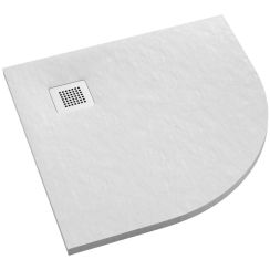 Schedpol Kalait White Stone plato de ducha semicircular 90x90 cm blanco 3.3104/B/ST-M2