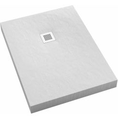 Schedpol New Horizons White Stone plato de ducha rectangular + rejilla 120x90 cm blanco 3.3317/B/ST-M2