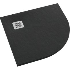 Schedpol Kalait Black Stone plato de ducha semicircular 90x90 cm negro 3.3104/C/ST-M2