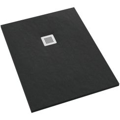 Schedpol Kalait Black Stone plato de ducha rectangular + rejilla 100x70 cm negro 3.3134/C/ST-M2
