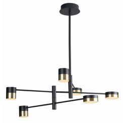 MaxLight Puma lámpara de techo 6x7 W negro-oro P0405