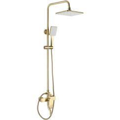 Rea Hass conjunto de ducha a pared con rociador con efecto lluvia oro REA-B9972
