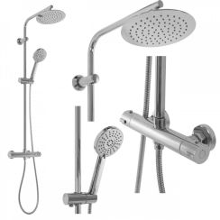 Rea Bliss conjunto de ducha a pared con termostato con rociador con efecto lluvia cromo REA-P8805