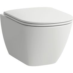 Laufen Lua taza de inodoro con asiento de cierre suave suspendido sin reborde blanco brillante H8660800000001