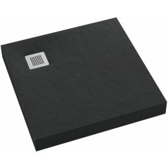 Schedpol New Horizons Black Stone plato de ducha cuadrado 80x80 cm negro 3.3300/C/ST-M2