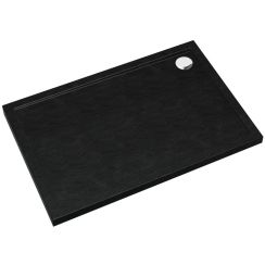 Schedpol Caspar New Black Stone plato de ducha rectangular con sifón 120x80 cm negro 3.2338/C/ST