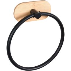 BISK Umbra toallero negro-madera 08060