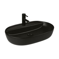 Oltens Hamnes lavabo 62x42 cm oval sobre encimera negro 41814300