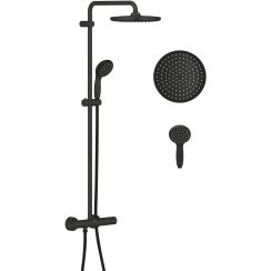 Grohe Vitalio Start Shower System conjunto de ducha a pared con termostato con rociador con efecto lluvia negro 266772430