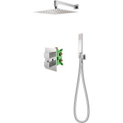 FDesign Stabilla conjunto de ducha empotrado con termostato con rociador con efecto lluvia cromo FD1-TS08-7SET1-11