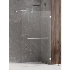 New Trendy Avexa White mampara de ducha walk-in 90 cm blanco mate/vidrio transparente EXK-2942