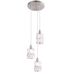 Globo Lighting Wolli lámpara colgante 3x4 W cromo-cristal 15760-3
