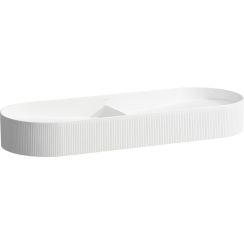 Laufen Sonar lavabo 100x37 cm semicircular sobre encimera-doble blanco brillante H8123494001121