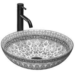 Rea Arte lavabo 40x40 cm circular sobre encimera blanco REA-U8002