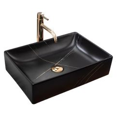 Rea Inga lavabo 51x34.5 cm rectangular sobre encimera negro REA-U8006