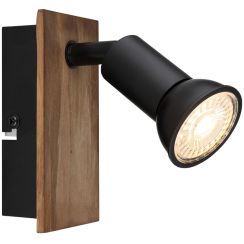 Globo Lighting Drew lámpara de pared 1x35 W negro-madera 57998-1W