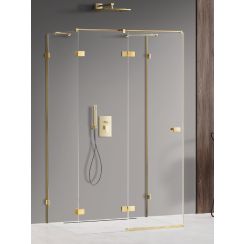 New Trendy Avexa Gold Shine kabina prysznicowa 120x80 cm prostokątna lewa złoty połysk/szkło przezroczyste EXK-2119