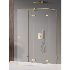 New Trendy Avexa Gold Shine kabina prysznicowa 120x90 cm prostokątna prawa złoty połysk/szkło przezroczyste EXK-2150