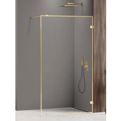 New Trendy Avexa Gold Shine ścianka prysznicowa walk-in 130 cm złoty połysk/szkło przezroczyste EXK-4319
