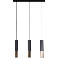 Kaja Astina lámpara colgante 3x10 W negro-latón K-4871