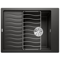 Blanco Elon 45 S fregadero de granito 65x50 cm negro 525880