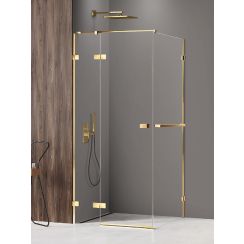 New Trendy Avexa Gold Shine kabina prysznicowa 110x120 cm prostokątna lewa złoty połysk/szkło przezroczyste EXK-3185