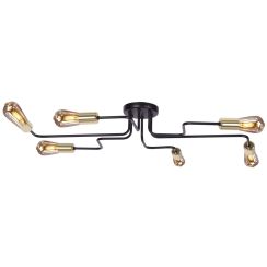 Kaja Kuga lámpara colgante 6x60 W negro-oro K-4940