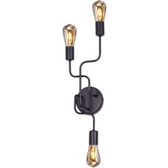 Kaja Skadi lámpara de pared 3x60 W negro K-3896