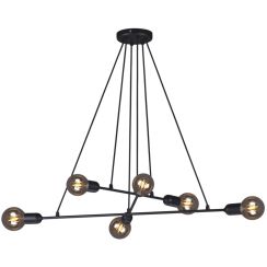 Kaja Sitya Black lámpara colgante 6x60 W negro K-4381