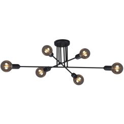 Kaja Sitya Black lámpara de techo 6x60 W negro K-4383