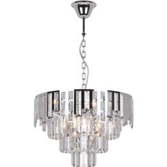 Kaja Cameron lámpara colgante 6x40 W plata-cristal K-8176