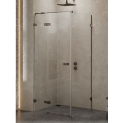 New Trendy Avexa Gunmetal Brushed cabina de ducha 120x80 cm rectangular grafito cepillado/vidrio transparente EXK-3323